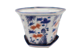 12" Porcelain Koi Fish Planter