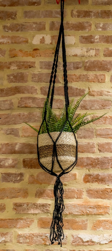 Handmade Macrame Cotton Plant Hanger | Little Red Nursery, LLC