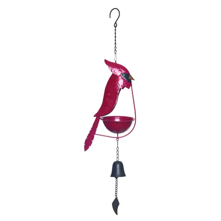 Metal Cardinal Hanging Bird Feeder