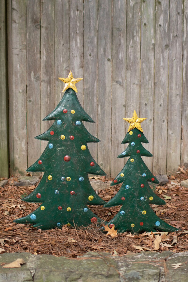 Metal Christmas Tree Yard Stakes