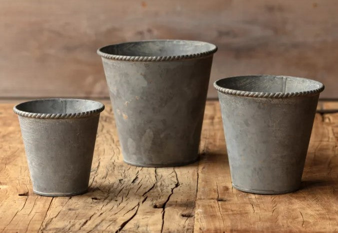 Metal Gardener's Pots, S/3