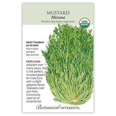 Mustard Mizuna Seeds ORG