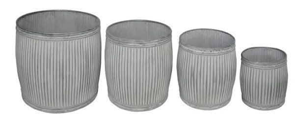 Olive Harvest Metal Buckets, S/4