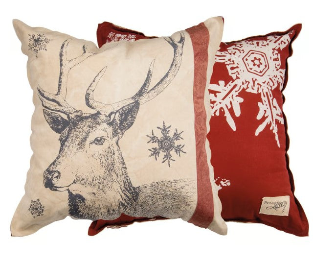 Snowflake Deer Pillow