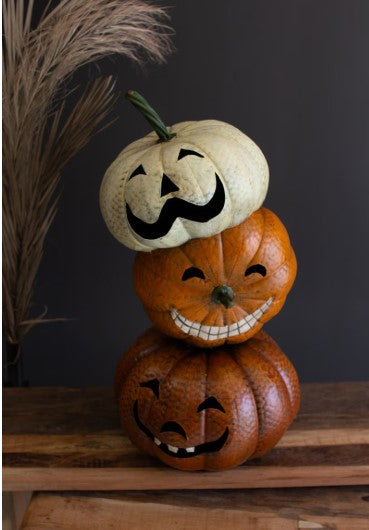 Painted Metal Halloween Stacking Jack-O-Lanterns