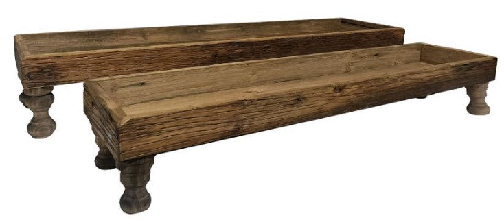 Wooden Serving Trays On Turned Legs