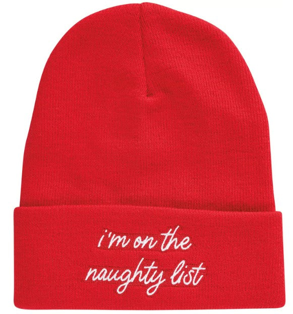 I'm on the Naughty List Beanie