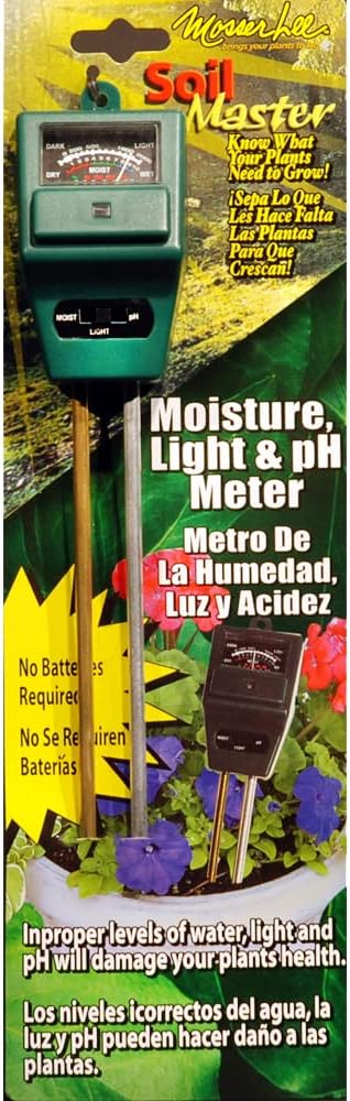 Mosser Lee Soil Master Moisture, Light & pH Soil Test Meter