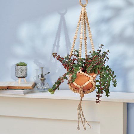 Plant Hanger - Wood Bead