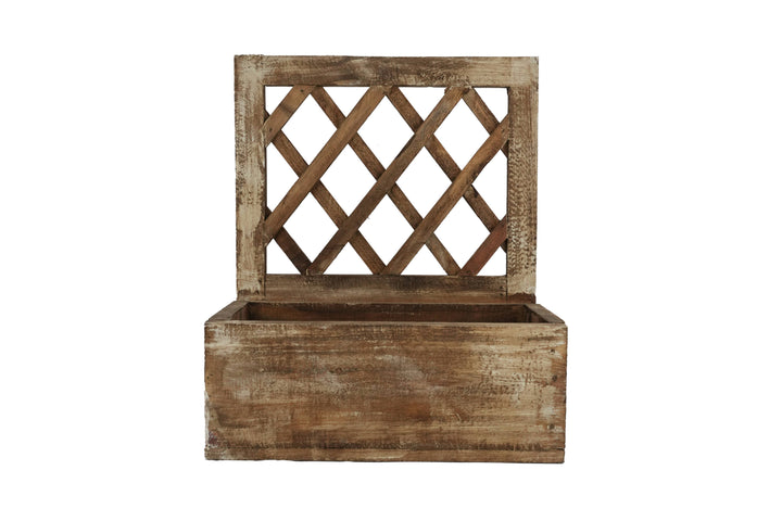 Farmhouse Lattice Wall Planter-WH-16x8x16H-Garden Decor