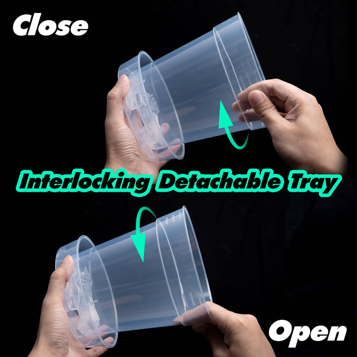 Clear Nursery Pot with an Interlocking Saucer, 6.5" X 7"