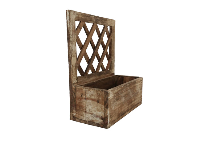 Farmhouse Lattice Wall Planter-WH-16x8x16H-Garden Decor