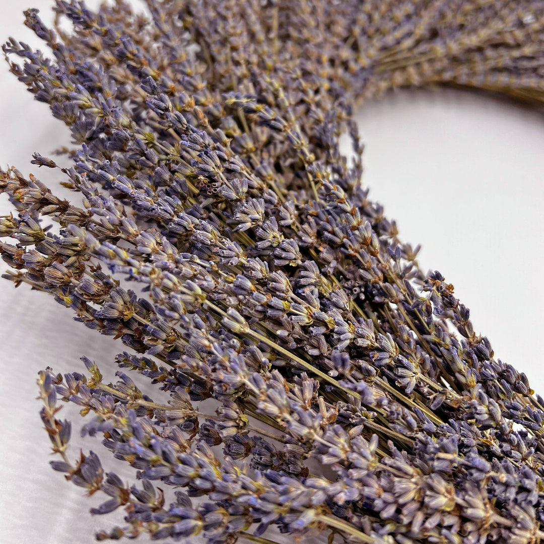 Real Preserved Dried Lavender Decorative Wreath in Purple