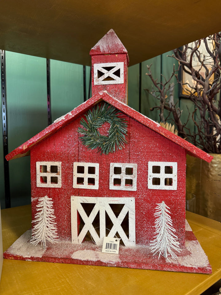 Christmas Snowy Barn Diorama