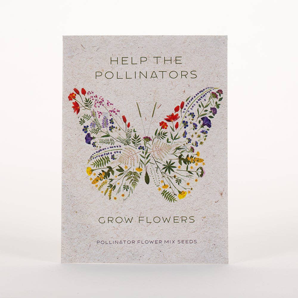 Help Pollinators Kraft Butterfly - Pollinator Wildflower Seed Packets