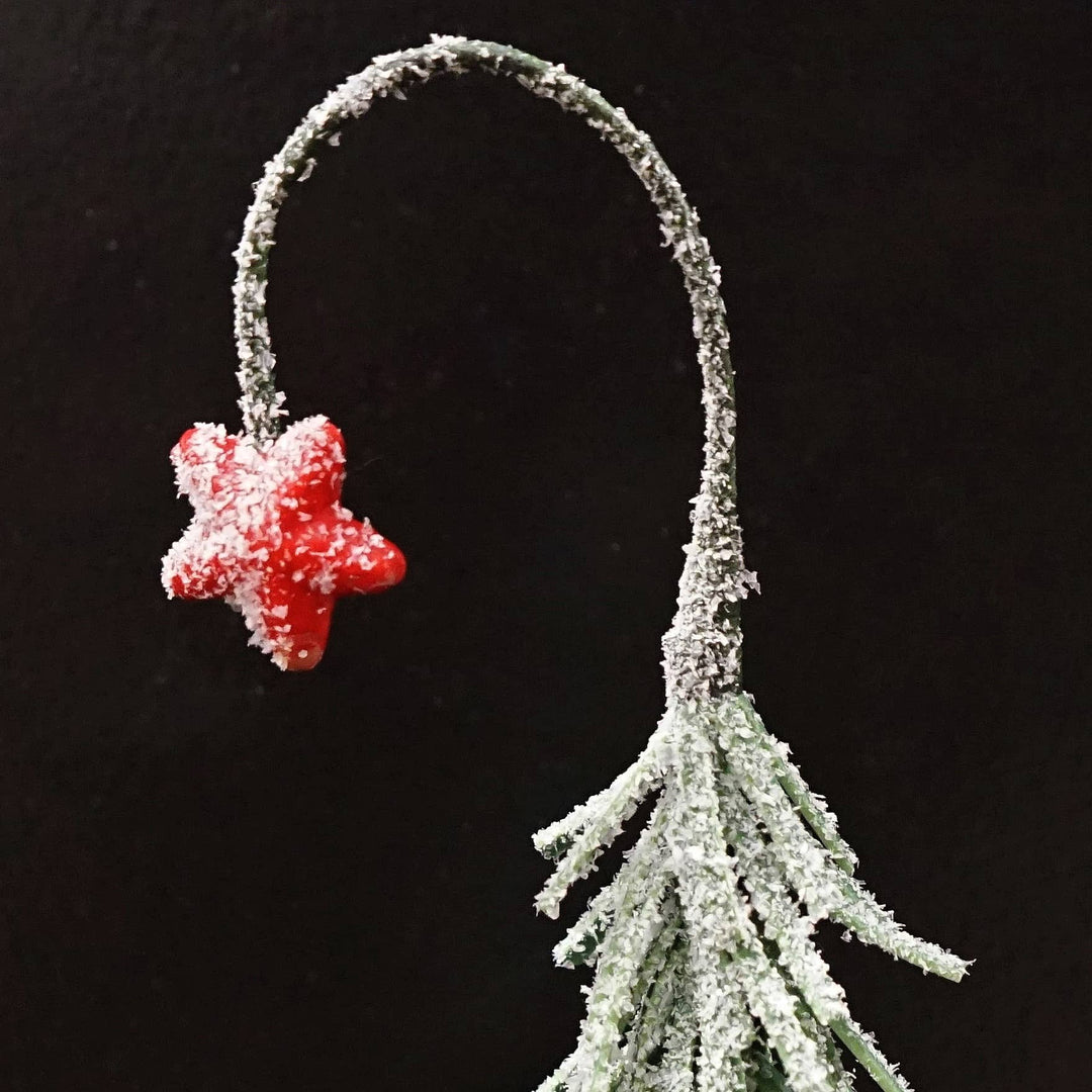 ISB75031- 8in Snowy Shooting Star Mini Tree-Green