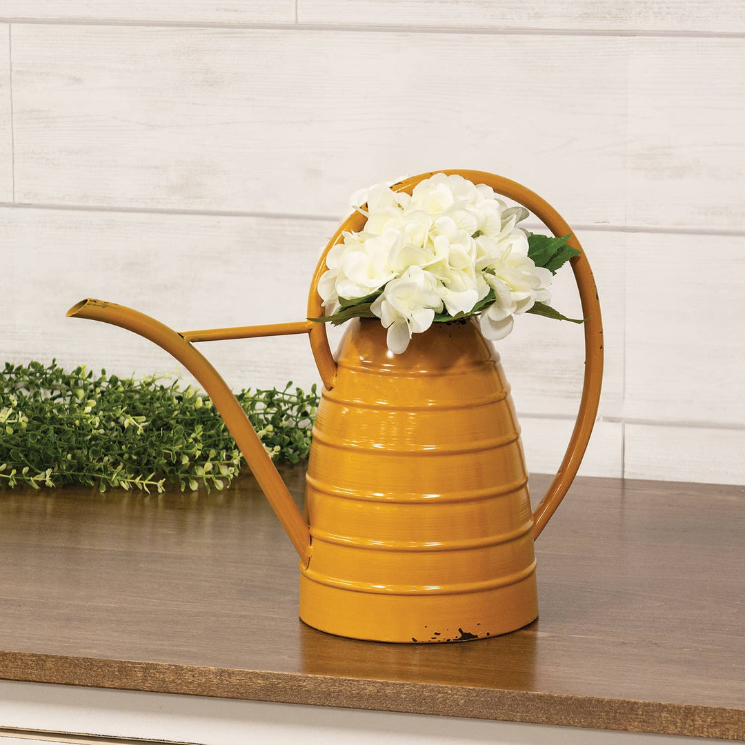 Distressed Metal Beehive Watering Can