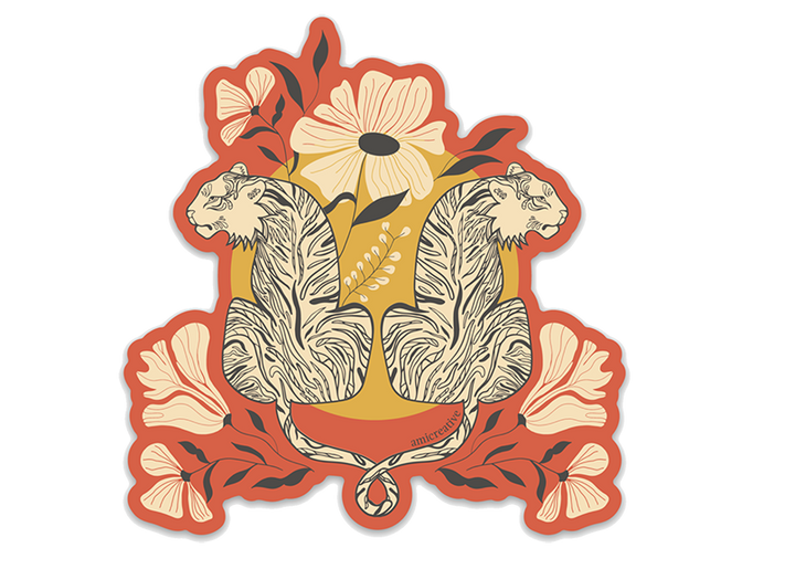  Entwined Tiger Vinyl Sticker