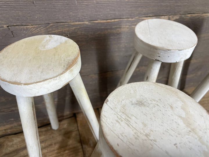 Farmhouse Stool-Assorted Sizes-CLEARANCE-3 Legs-White-$5