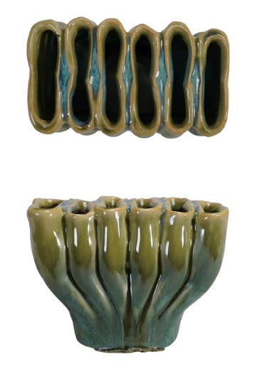 6-section Stoneware Sculptural Vase