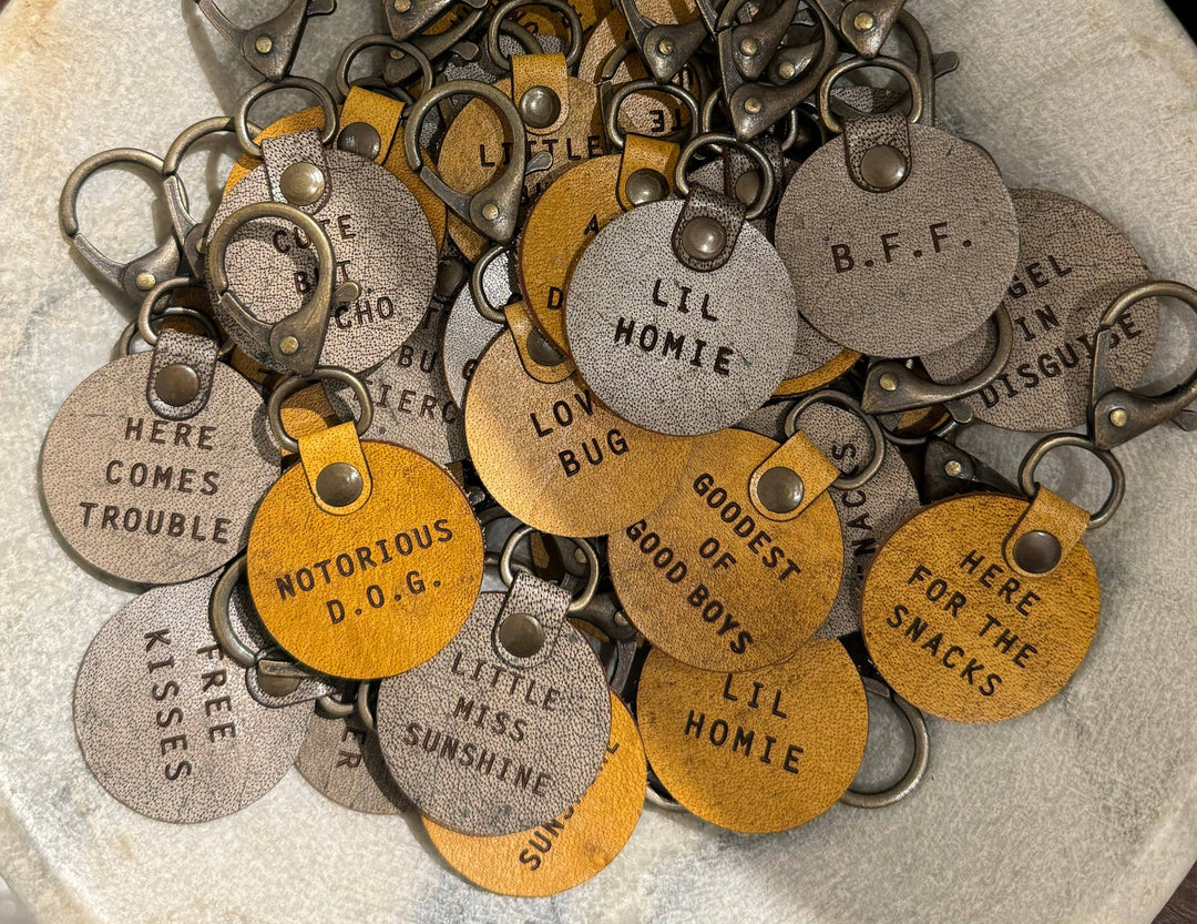 Leather Dog Charm, assorted