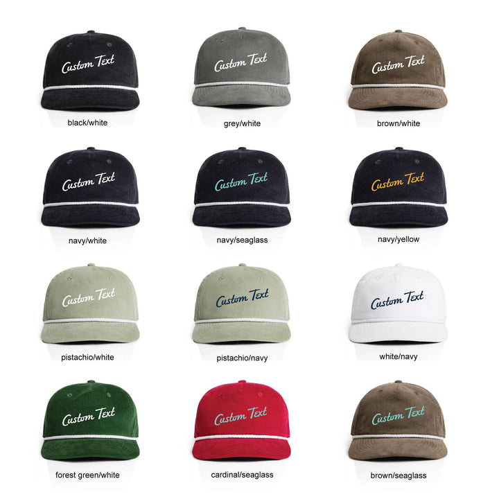 Customizable Script Text Corduroy Hat | Name Drop Hat