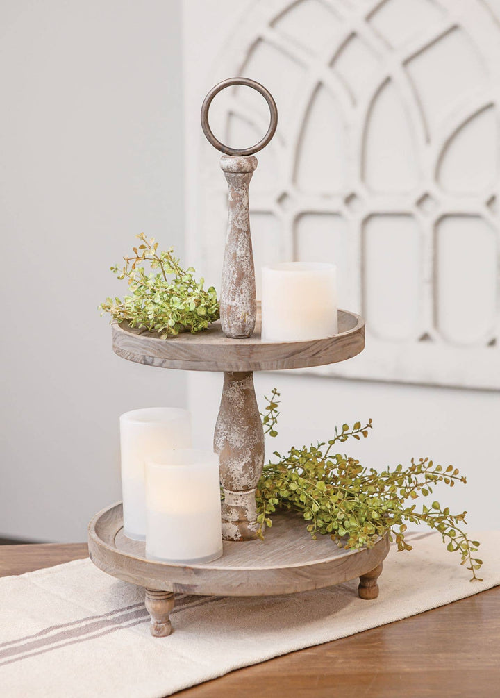 Weathered Two-Tiered Tray