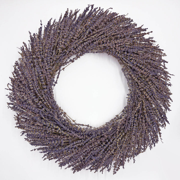 Real Preserved Dried Lavender Decorative Wreath in Purple