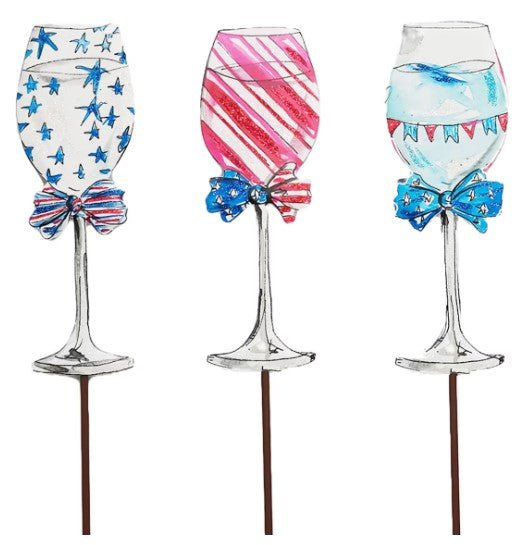 Patriotic Wineglass Picks