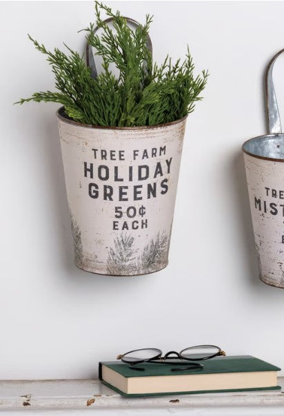 Wall Buckets, Christmas Seasonal
