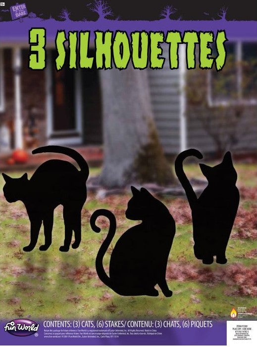 Black Cat Silhouette Yard Stakes