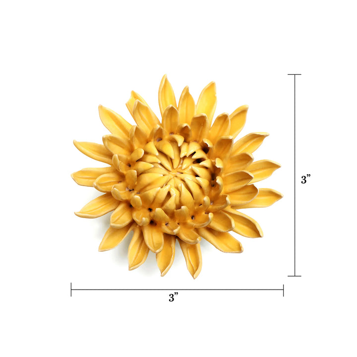 Ceramic Flower Wall Art Mum Yellow