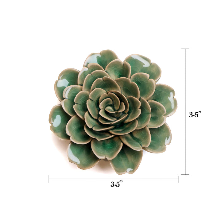 Ceramic Flower Wall Art Pastel Green Flower