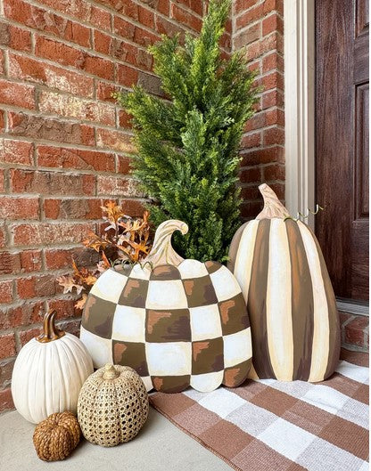 Chocolate Striped & Checked Pumpkins