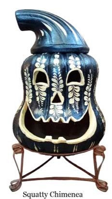 Black 'Day of the Dead' Pottery Pumpkins