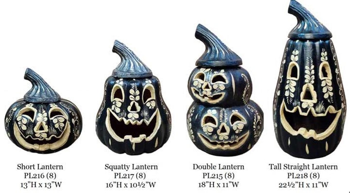 Black 'Day of the Dead' Pottery Pumpkins