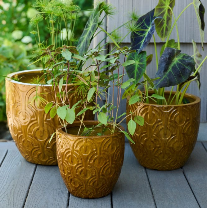 Eco-Stone Planters, Mustard Color