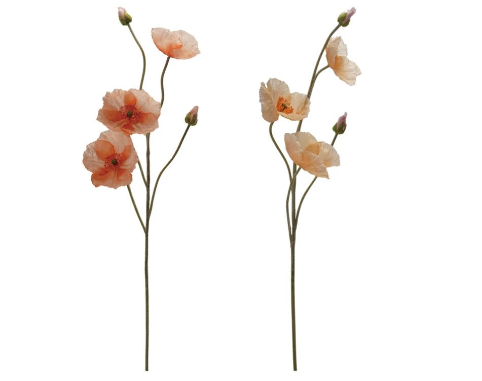 Faux Poppy Flower Pick