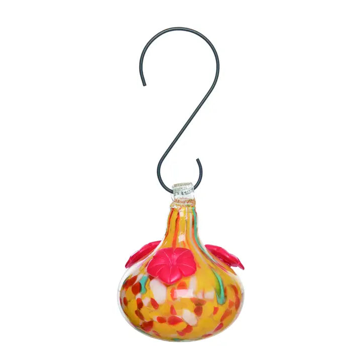 Glass Confetti Drop Hummingbird Feeder