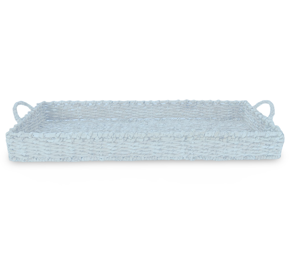 Light Blue Wicker Basket