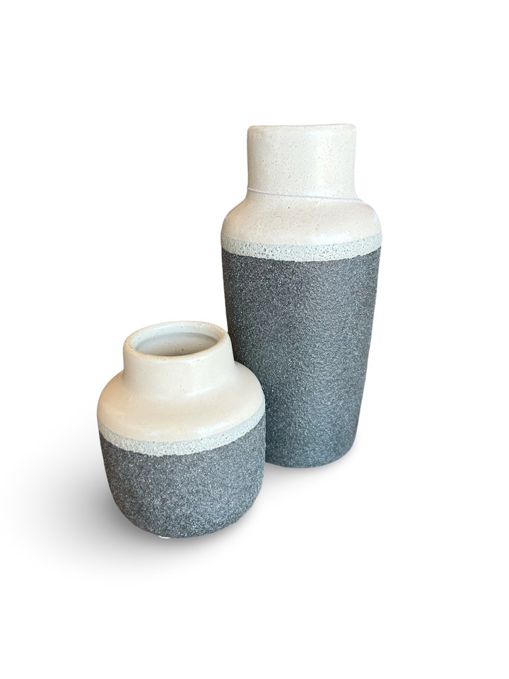 Grey & White Ceramic Vase
