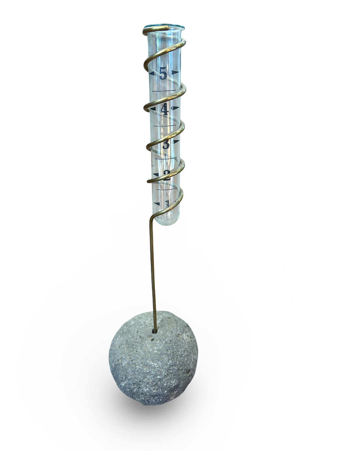 RAIN GAUGE BRASS IN ROCK