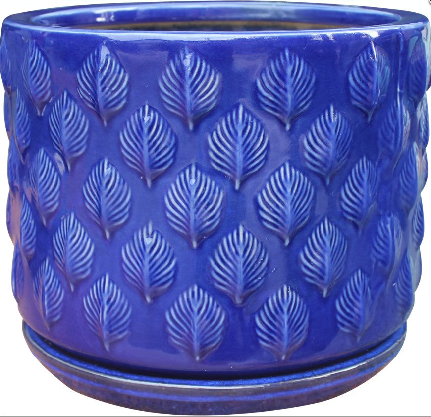 Leafwell Cylinder Pot with Saucer