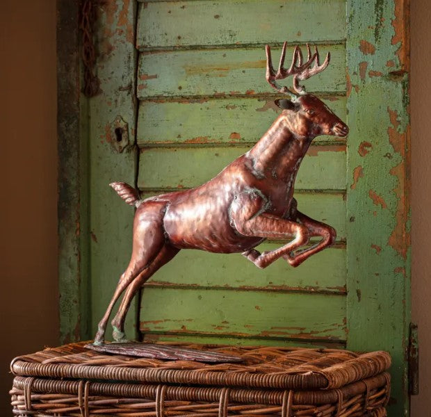 Leaping Stag with Verdigris Finish