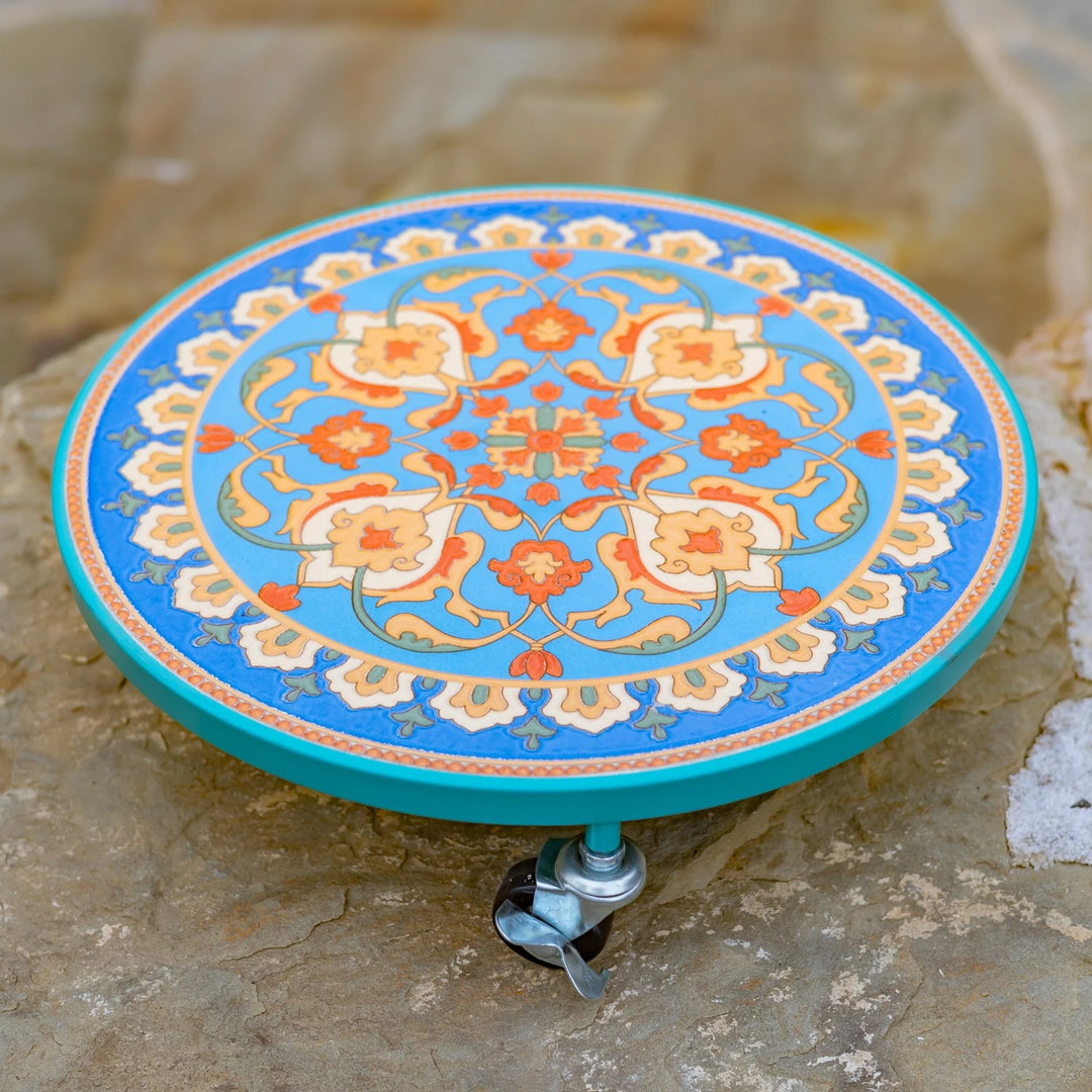 13.8" Mosaic Tile Plant Trolley