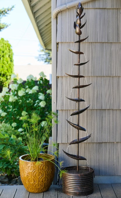 Metal Tiered Cascading Leaf Fountain