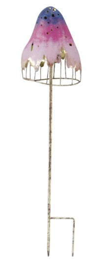 Colorful Metal Mushroom Garden Stake