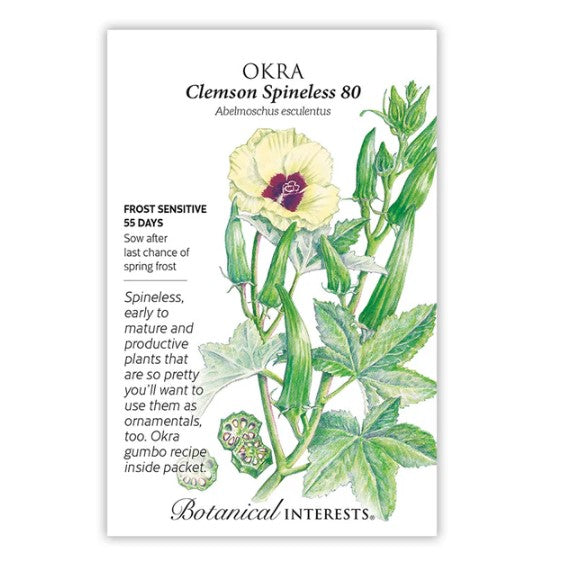 Okra 'Clemson Spineless 80' Seeds