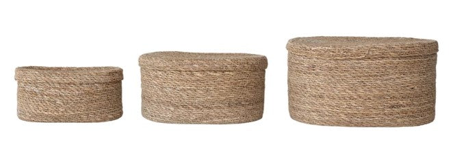 Oval Hand-Woven Seagrass Baskets