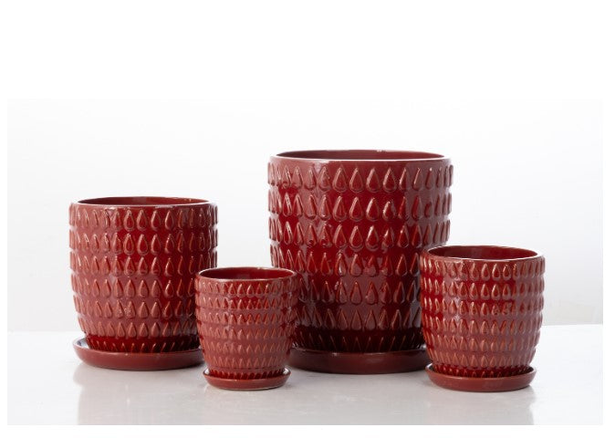 Sasha Teardrop Glazed Planters
